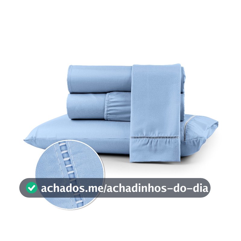 Jogo de Lençol 400 Fios Extra Macio c/ Fronhas Ponto Palito Berço Solteiro Casal Queen King 02 e 03 Peças