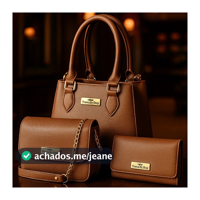 Kit 3 Peças Bolsa Feminina Media Elegante Atacado Revenda
