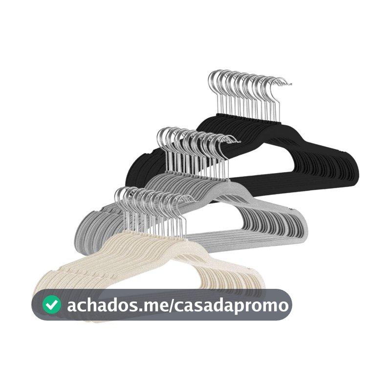 Kit Cabides Veludo Para Roupas Adulto 30 Unidades Fino Resistente