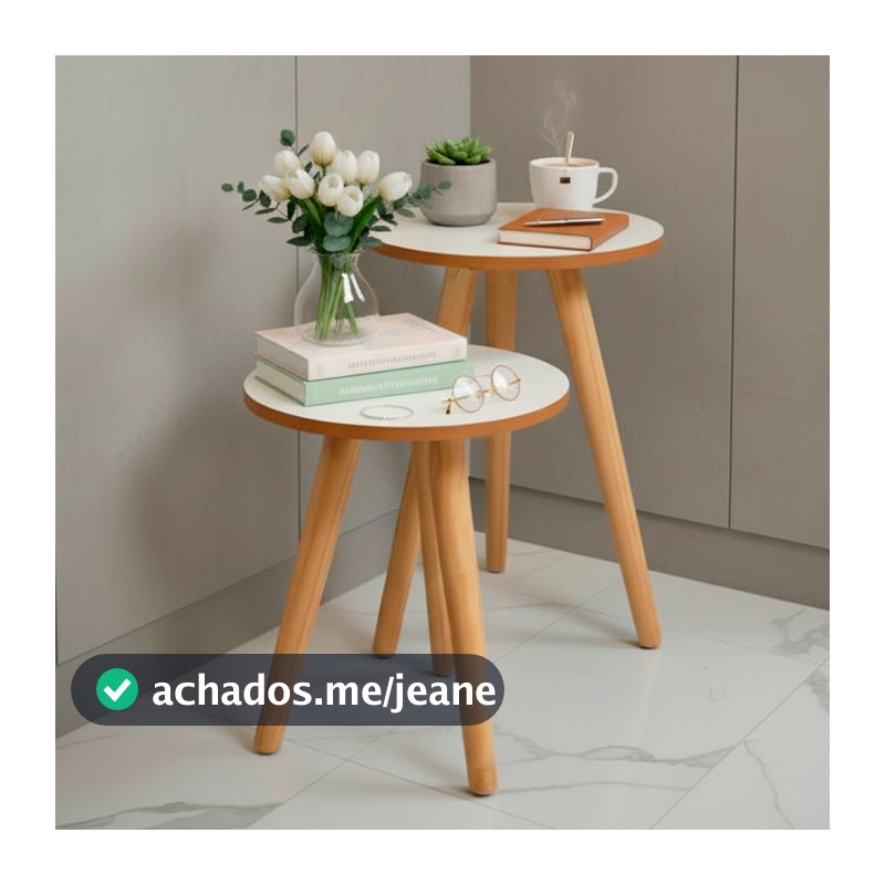 Mesa Pé Palito De Apoio E Lateral Sofa Mdf ou Mdp E Madeira