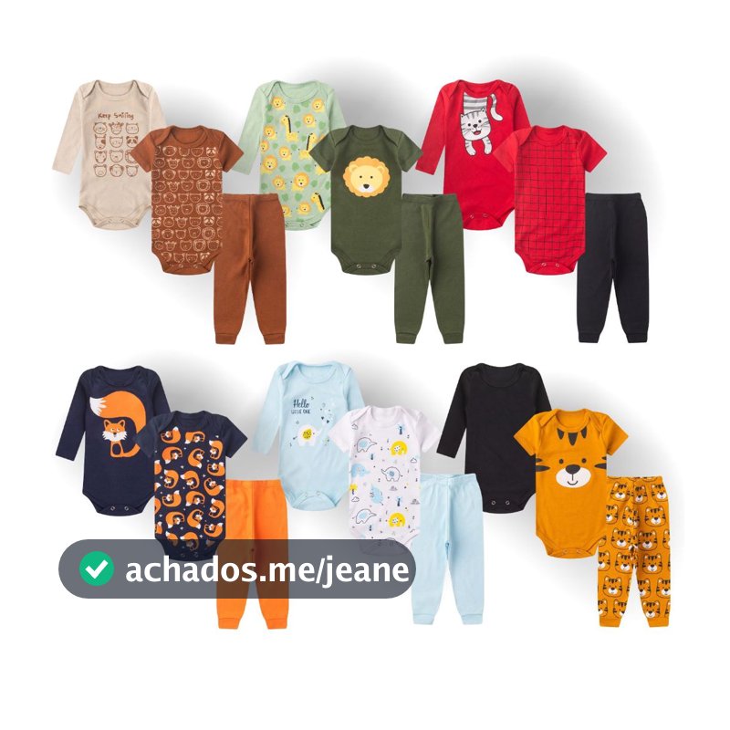 Kit 18 peças Trijuntos Bebê Menino infantil verão inverno