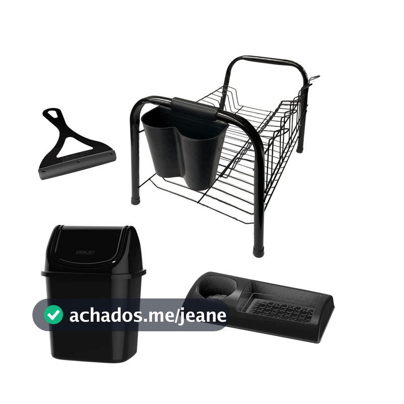 Kit Escorredor de Louças Duplo com Lixeira 3,5L e Acessórios para Cozinha