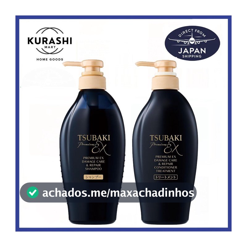 Shampoo e Condicionador TSUBAKI Premium EX Damage Care & Repair para Cabelos Secos e com Frizz – Direto do Japão