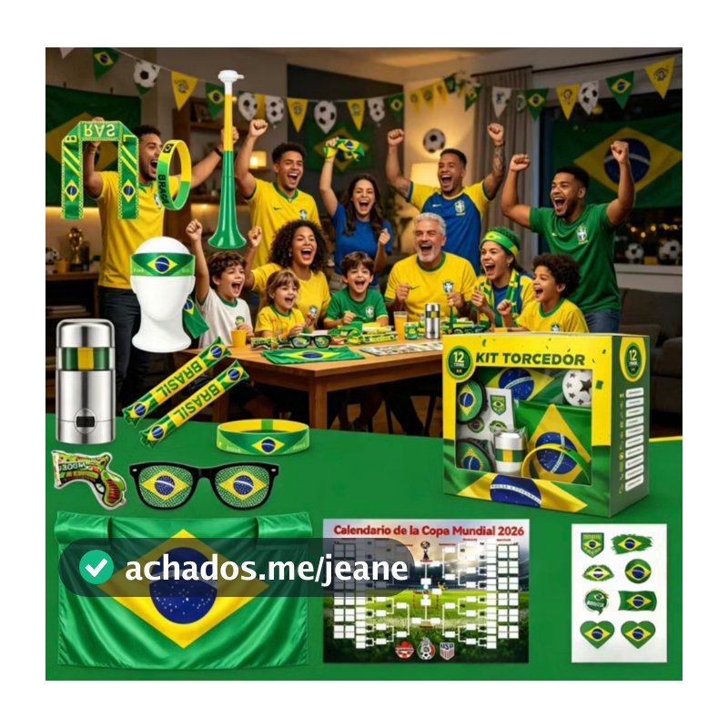 Conjunto de 12 Peças de Apoio para Copa do Mundo 2026 do Brasil