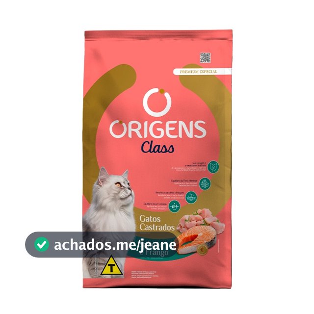 Ração Origens Class Gatos Castrados 10,1kg - Salmão e Frango