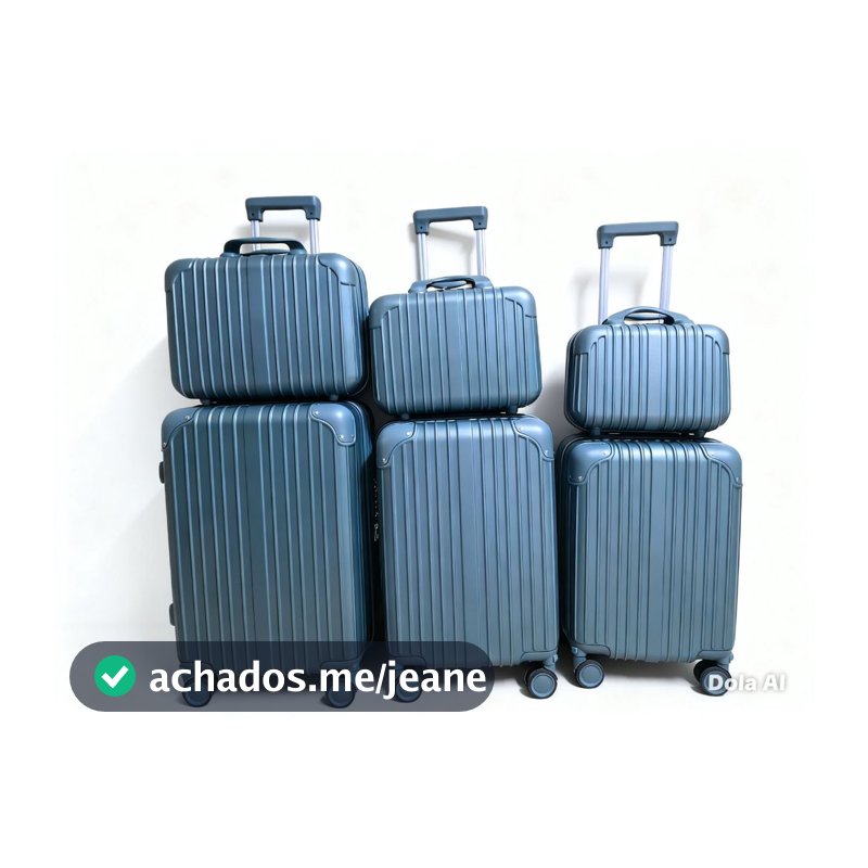 Conjunto Mala De Viagem 10KG E Frasqueira Cadeado TSA Roda Dupla 360°
