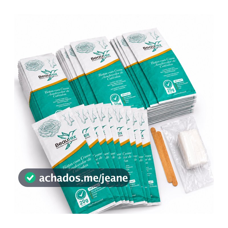 Kit 50 Botas Creme Palito e Lixa Beautex Pedicure Uso Único 4 em 1Cuidados com os Pés Hidratante