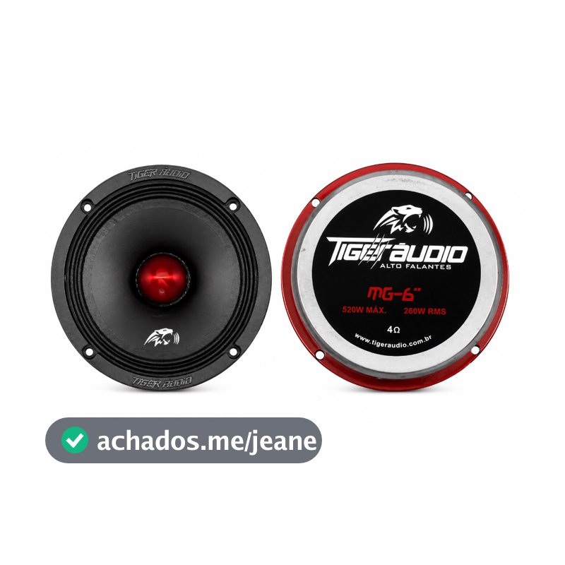 1 Par Alto Falante Tiger Áudio 260mg-6 6 Polegadas 4 ohns