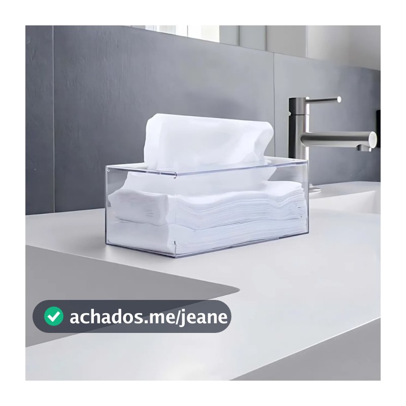 Caixa Porta Lenços de Papel ou Interfolha Acrílico Luvas Máscaras