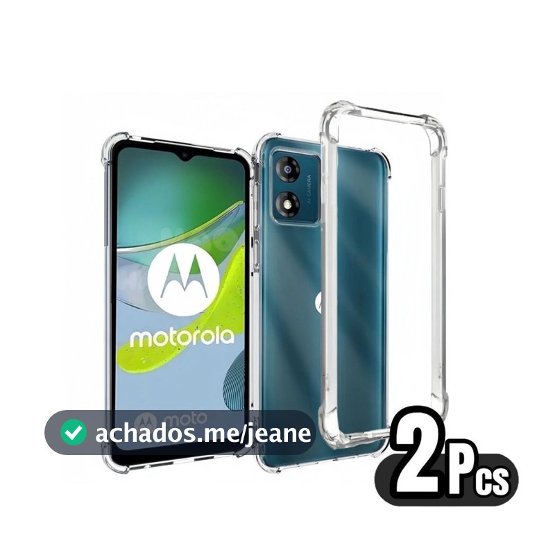 Kit 2 Capa Capinha Transparente Anti Impacto Para Motorola Moto G10 G30 G22 G32 G52 G04 G24 G34 G54 G84 G05 G15 G35 G75