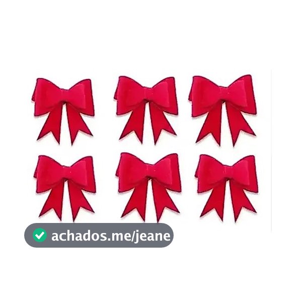 Kit 6  Laço De Veludo Camurça Natalino Decorativo Anel 8 Cm Vermelho