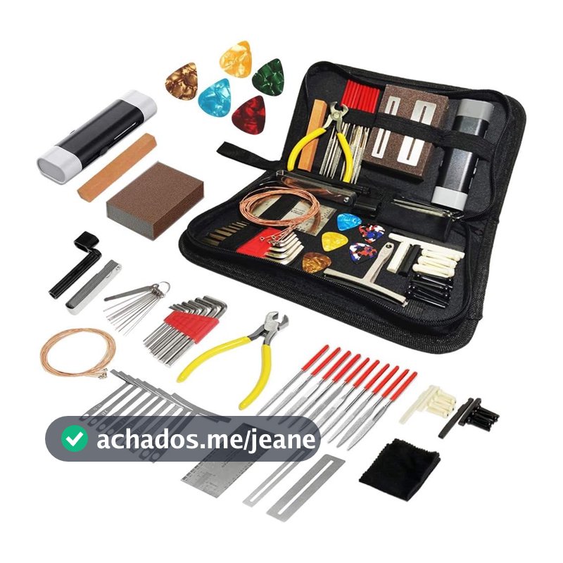 Kit Luthier Guitarra 26 em 1 Ferramentas de Manutenção Regulagem Setup Violão e Baixo