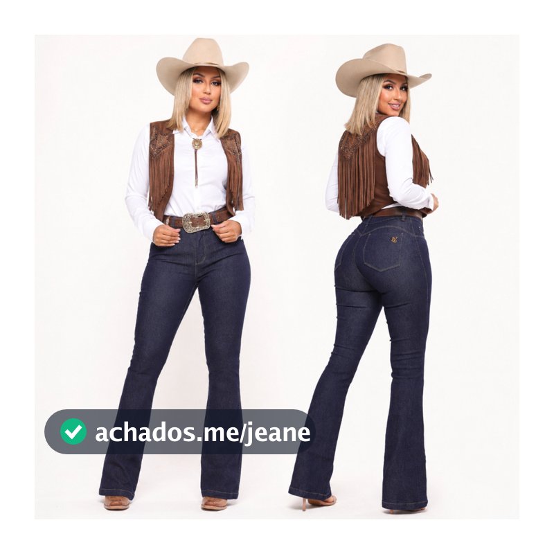 Calça Jeans Flare Boca De Sino Country Rodeo Feminina Cintura Alta Empina Bumbum com Lycra Premium