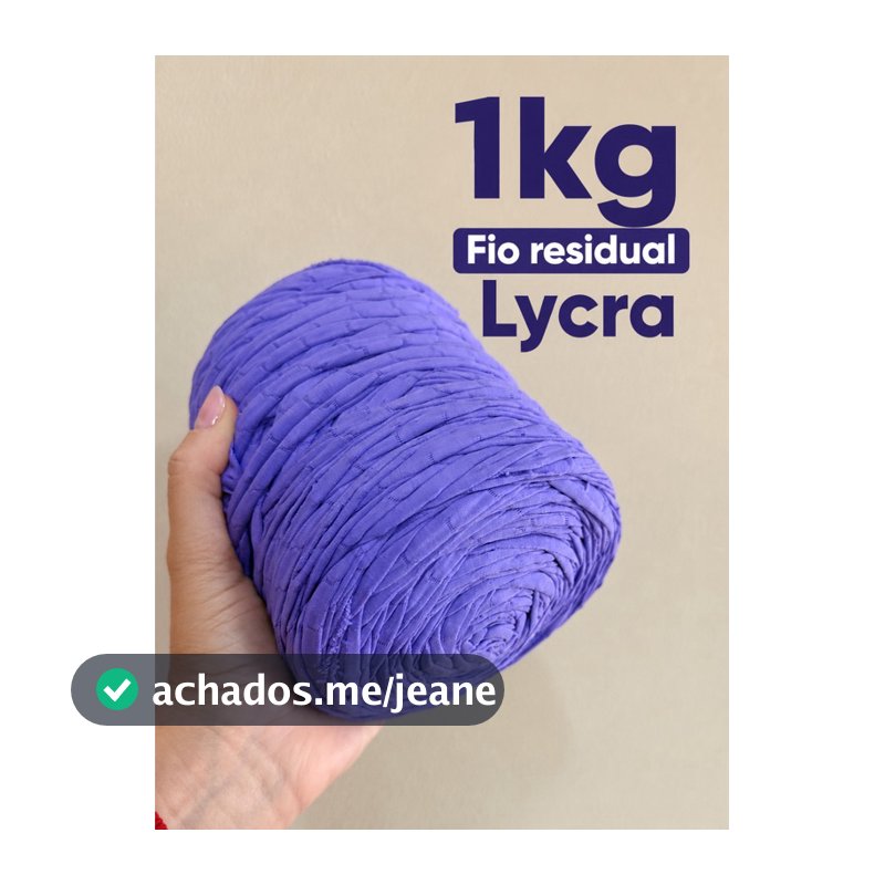Fio Residual de Lycra -1kg para Crochê, Tear e Artesanato