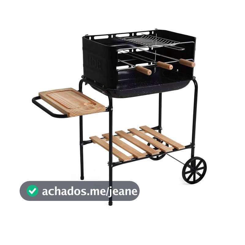 Churrasqueira Carvão Califórnia Com Rodinha Portátil Mor Com Grelha e Espeto | ENTREGA DIRETA