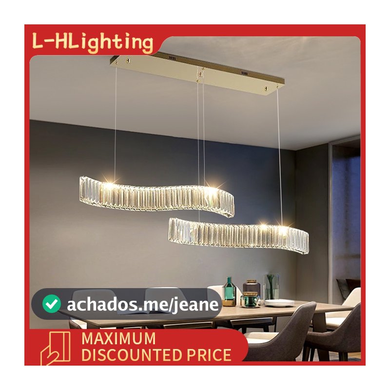 Lustre de cristal novo para sala de estar e cozinha, luminária decorativa de cristal