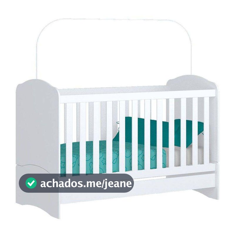 Berço Henn 102.10 Bala de Menta 3 Em 1 Com Suporte Mosquiteiro 101,5x132,7x68cm