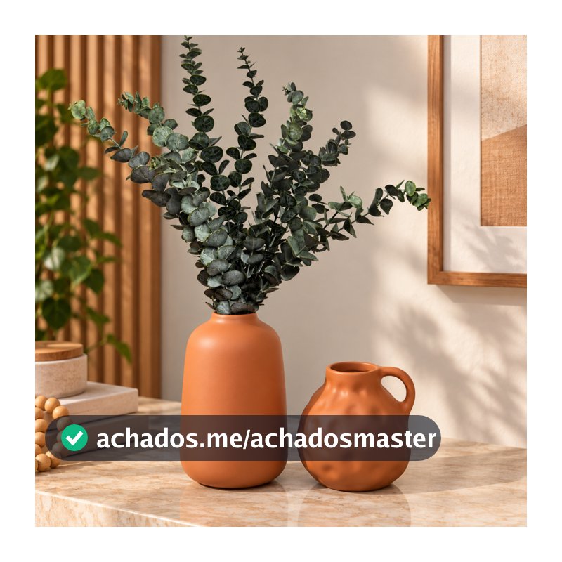 Vasos Decorativos em Cerâmica Dupla Nápoles Orgânico para Decoração de Casa Sala Ambiente Escritório