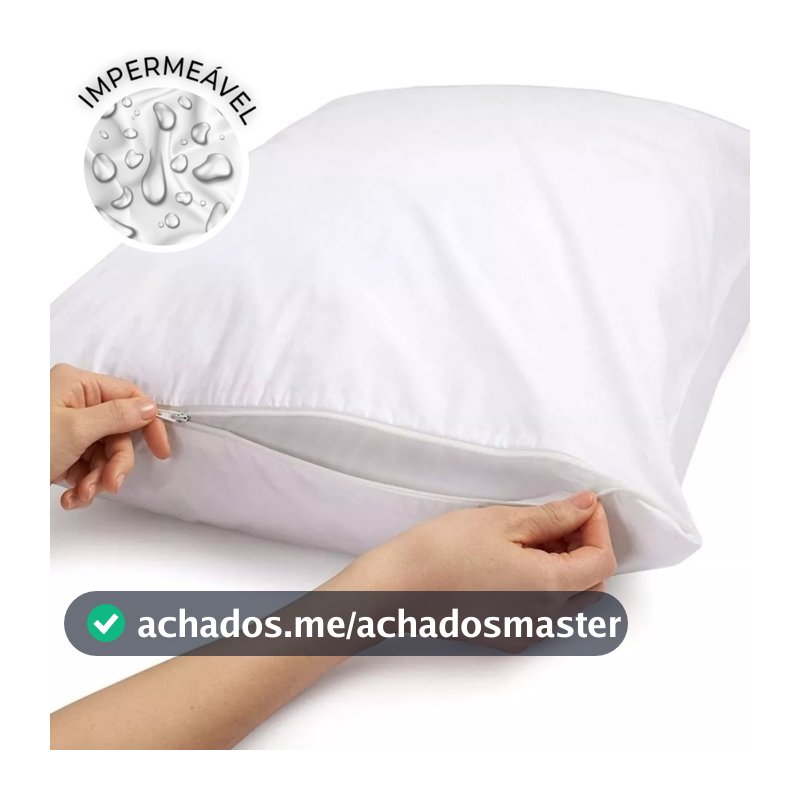 Kit 2 Fronhas Impermeável Anti - Ácaro Com Zíper Promoção Aproximadamente 0,71 cm X 0,50cm - Branco