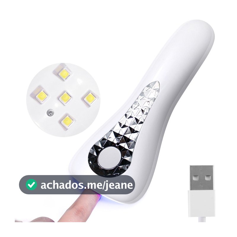 Mini Cabine Led Uv Portátil para Secagem de Unhas de Gel Esmaltes Estufa 18W 5 Leds Q5 Manicure Nail