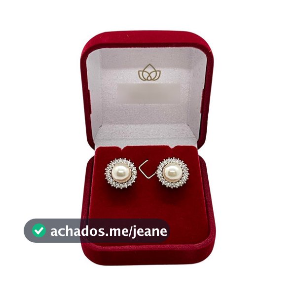 Brinco Folheado a Ouro Aro Zircônia Meia Pérola - Semijoia Fina