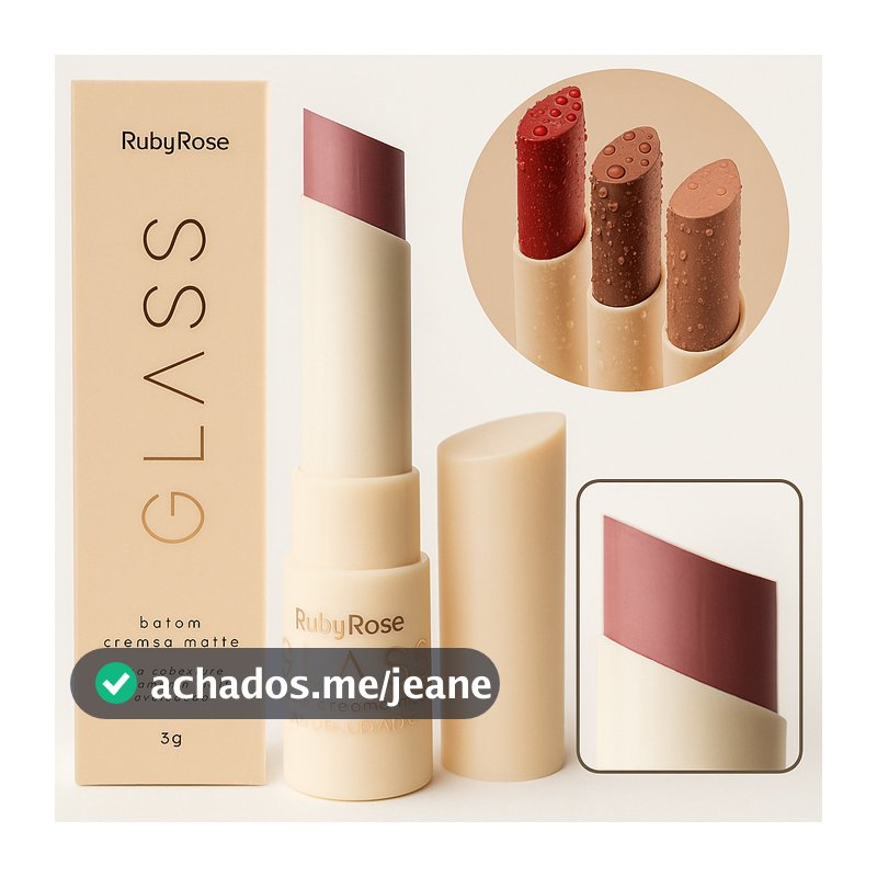 Batom Cremoso Creamy Matte GLASS BY RUBY ROSE
