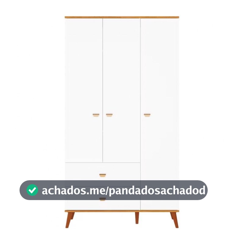 Guarda Roupa Infantil Ternura com 3 Portas 2 Gavetas e 5 Nichos Bartira