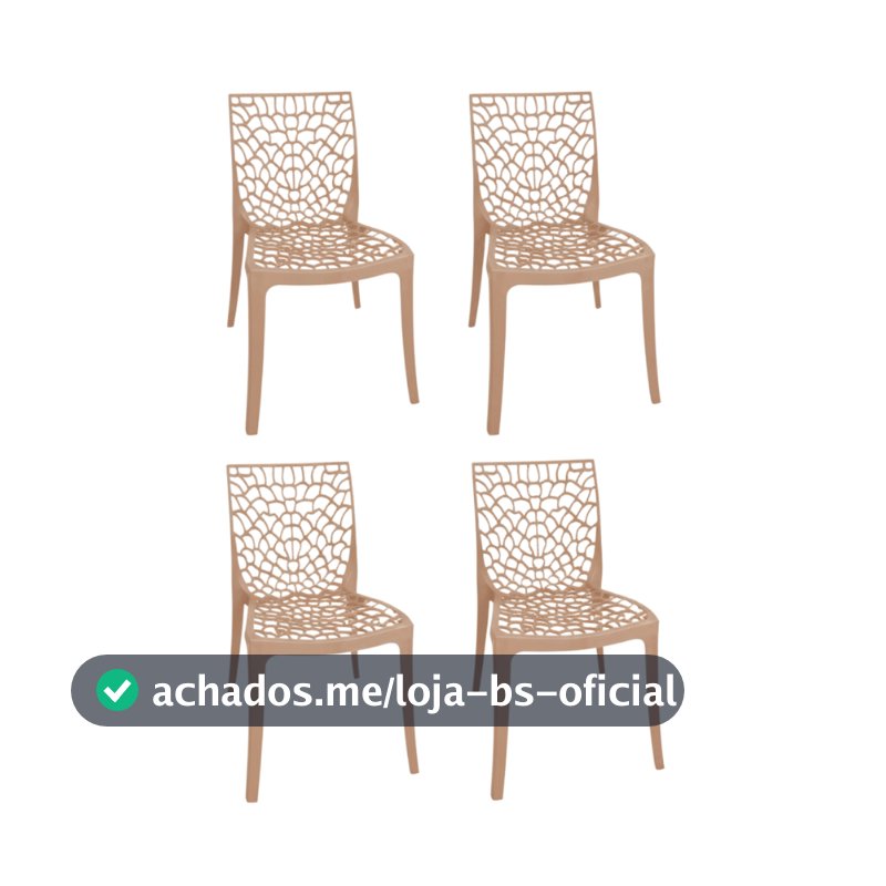 4 Cadeira de Jantar Gruvyer Nude Escritorio Area Goumet Reforçada Resistente Envio Rapido Promoção!!