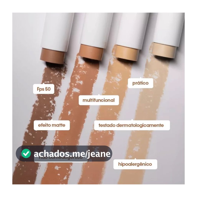Protetor Solar Facial Bastão Efeito Matte com Base ou Protetor Solar Facial FPS 50 Toque Seco com Base