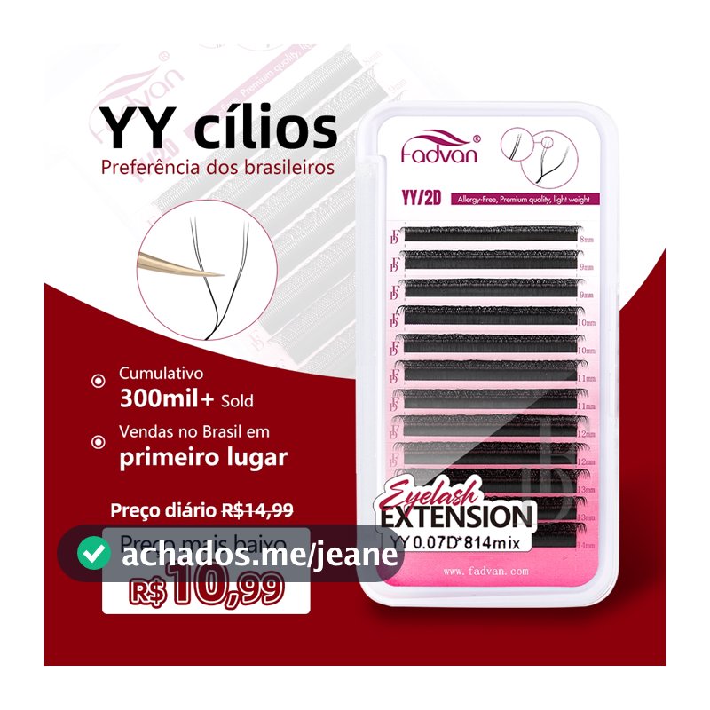 FADVAN Cílios Volume Formato YY 0,05 0,07 C D L M 6-15MM Olhos de Raposa Cílios Brasileiras