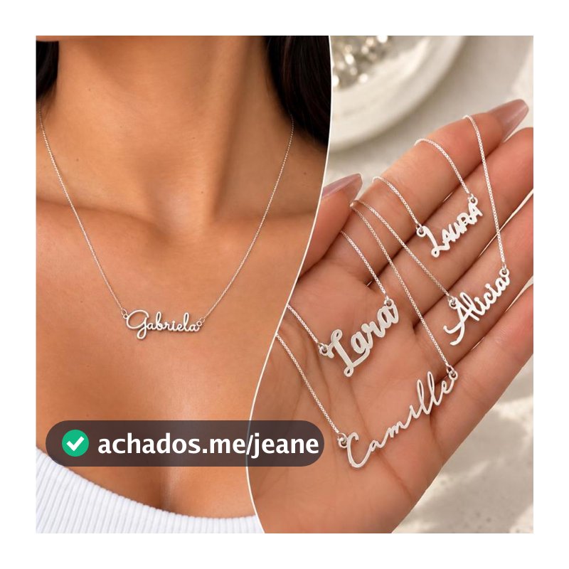 Colar Manuscrito Personalizado Prata 925 Legítima