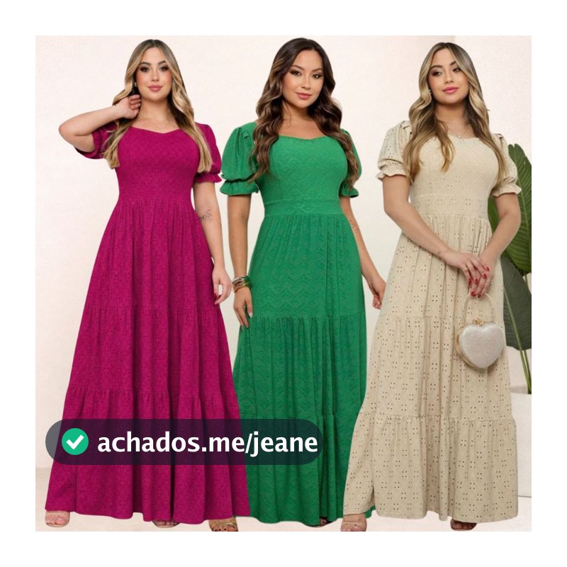 VESTIDO  LONGO TRÊS MARIAS  FEMININO LAISE  DE MALHA  COLORIDO
