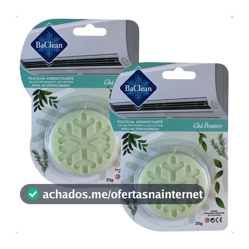 Kit 2 Pastilhas BaClean Ar Condicionado Chá Branco
