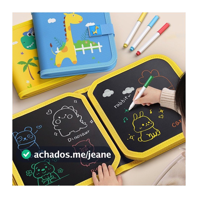Livro Mágico Infantil De Colorir Apagável Com Kit 6/3 Canetinhas