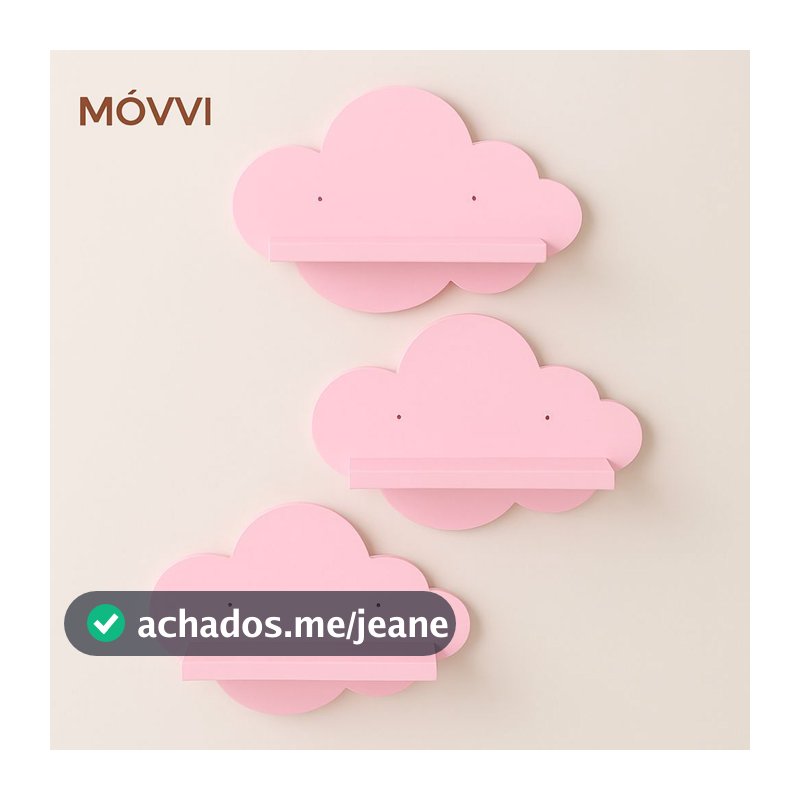 Kit 3 Nichos Prateleira Nuvem Para Bebê Infantil Quarto e Sala