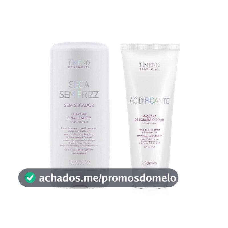 Amend KIT Seca Sem Frizz Leave-in 180g + Acidificante Máscara Equilíbrio do PH 250g