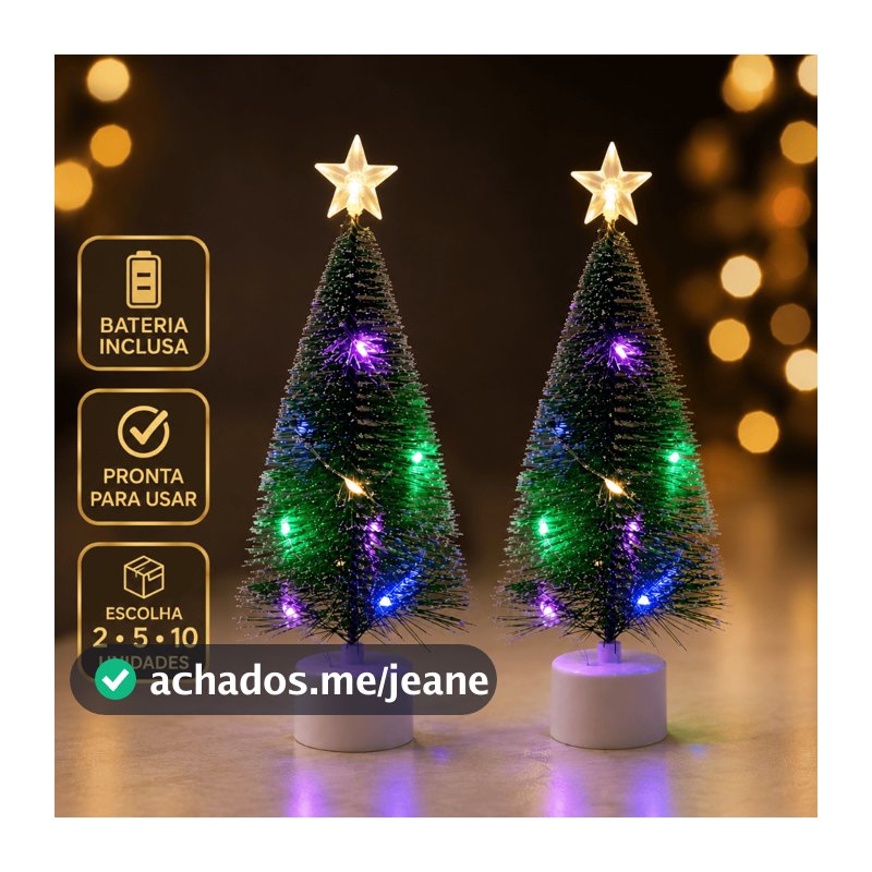 Kit 10 Mini Arvoré De Natal Nevada Com Led 17 cm Árvore De Mesa Natalina Kit 2/5/10