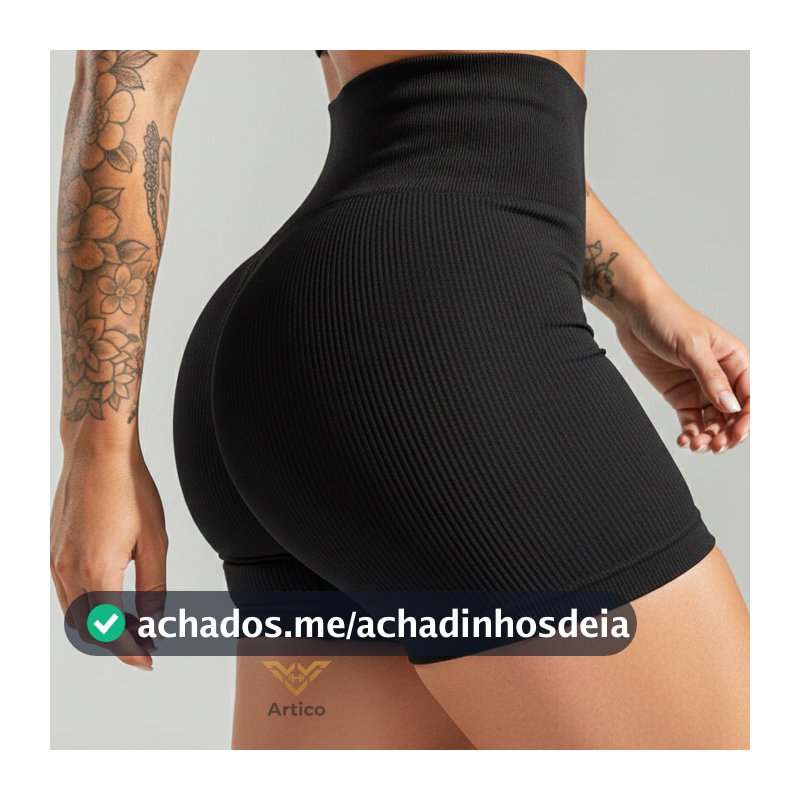 Shorts Fitness Canelado Academia Zero Transparencia Feminino Premium