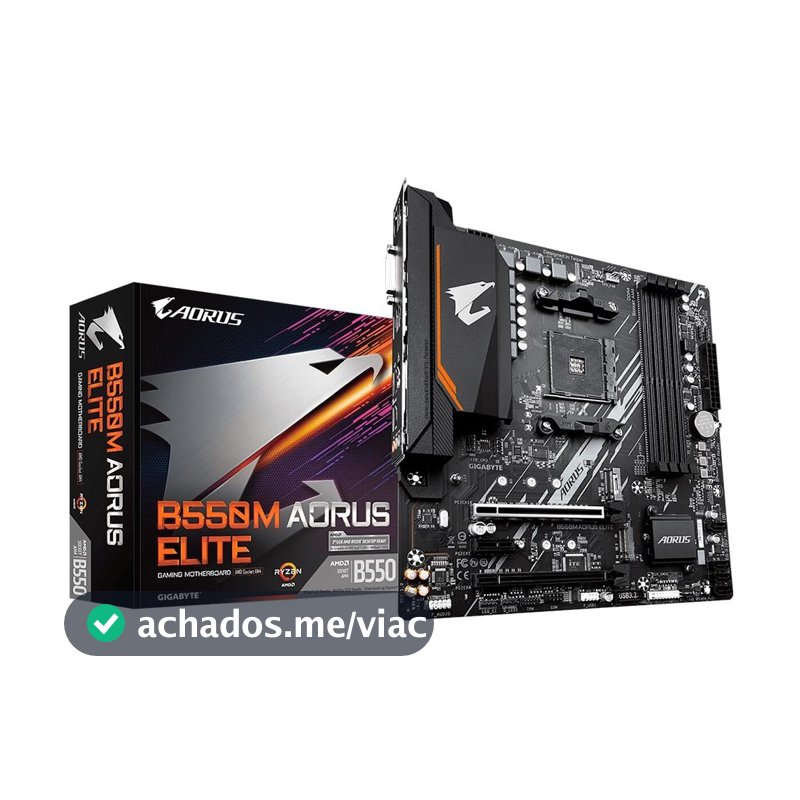 Placa Mãe AORUS ELITE AMD AM4 Gigabyte B550M DDR4 Gamer