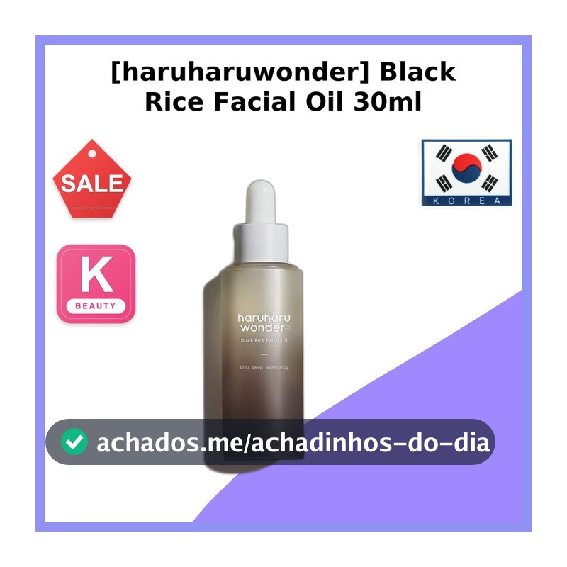 [haruharuwonder] Óleo Facial De Arroz Preto 30ml/Coreano/Revitalizante/100 % Autêntico Por mingtan2
