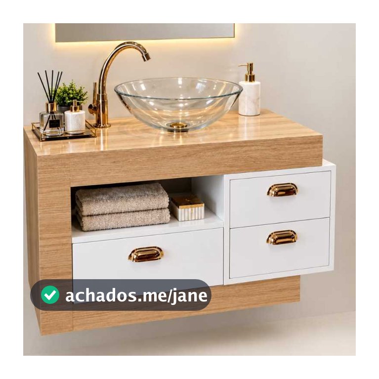 Kit Gabinete de Banheiro com Cuba Duas gaveta basculante Modelo Livi ultra premiu JÁ VAI MONTADO