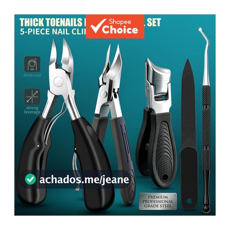 Conjunto de cortadores de unha encravada 5 peças com alicate de bico, ferramentas para cuidados com as unhas para unhas