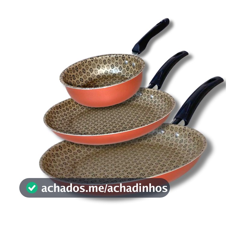 Jogo De Frigideira Rotoprint Antiaderente 3 Peças