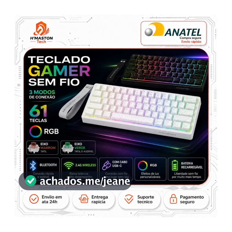 H'MASTON TK12 Teclado Mecânico 60% Teclado Mecanico Teclado Gamer Mecanico Teclado Mecânico Sem Fio Teclado Gamer
