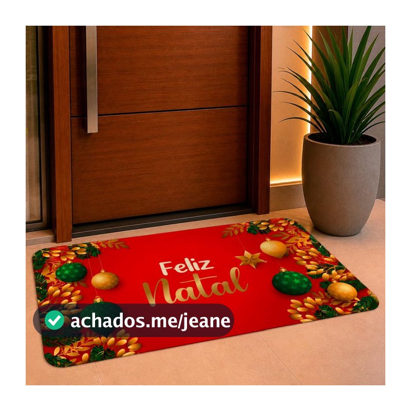 Tapete Avulso Natalino para Porta Entrada ANTIDERRAPANTE EMBORRACHADO Feliz Natal