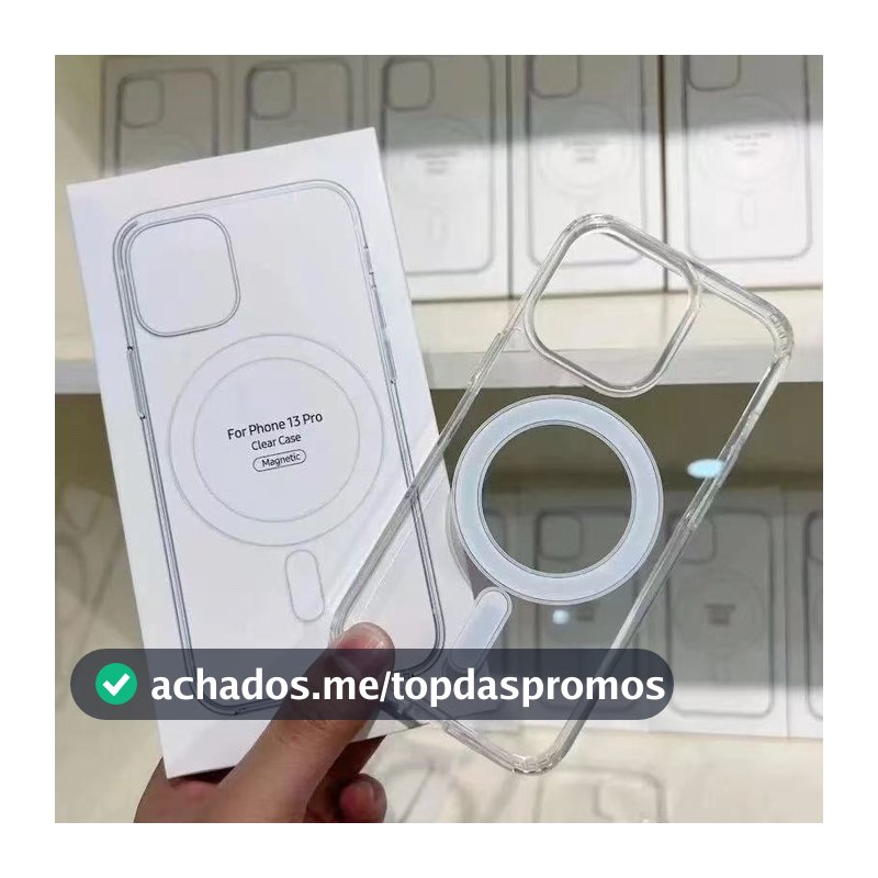 Capa Capinha Magnética Space Transparente Anti Impacto TPU Case Apple IPhone 11 12 13 14 15 16 17 Pro Max 17 Air 7 8 XR