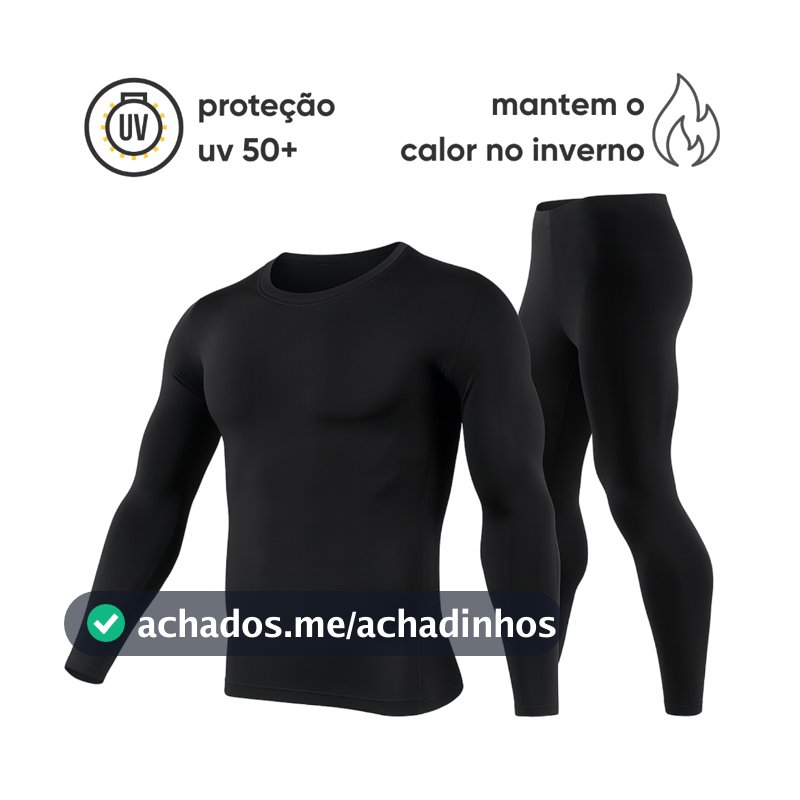Conjunto Térmico Segunda Pele Calça e Blusa Proteção Uv+50 Camisa Térmica Unissex