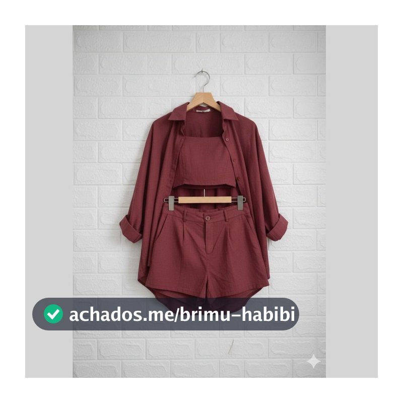 Conjunto / Tri junto – Camisa, Short e Top em linho. Elegância e sofisticação em 3 peças!