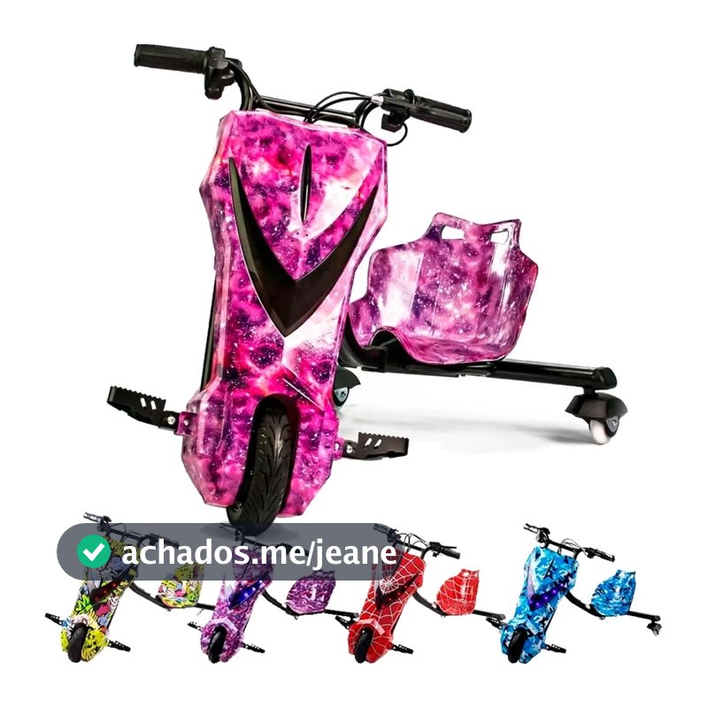 Triciclo Elétrico Interbras Drift 8” 350w com Bluetooth /Led/Bateria Recarregavel