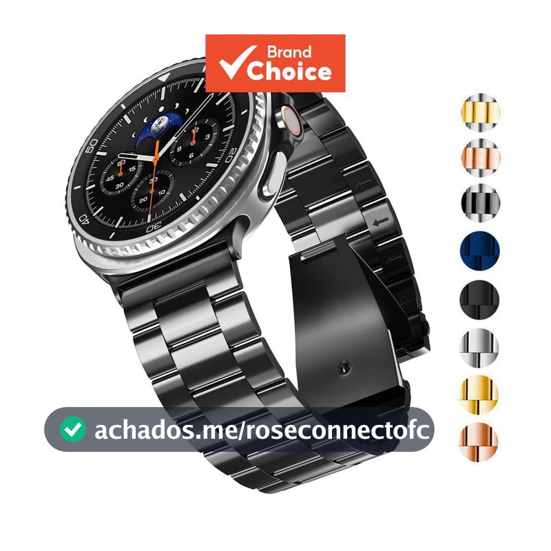 Compatível com pulseira de aço inoxidável metálica para Samsung Galaxy Watch 8 46mm. Para Samsung Watch 8 40mm 44mm.
